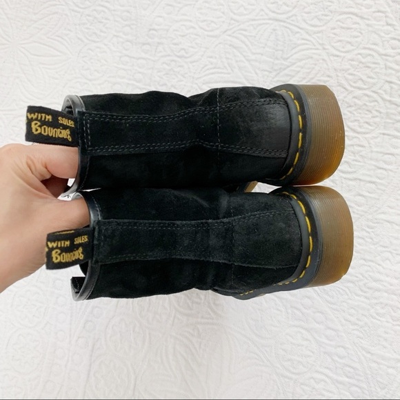 Dr. Martens Soft Buck‎ Suede Leather Boots, Black - Picture 6 of 8